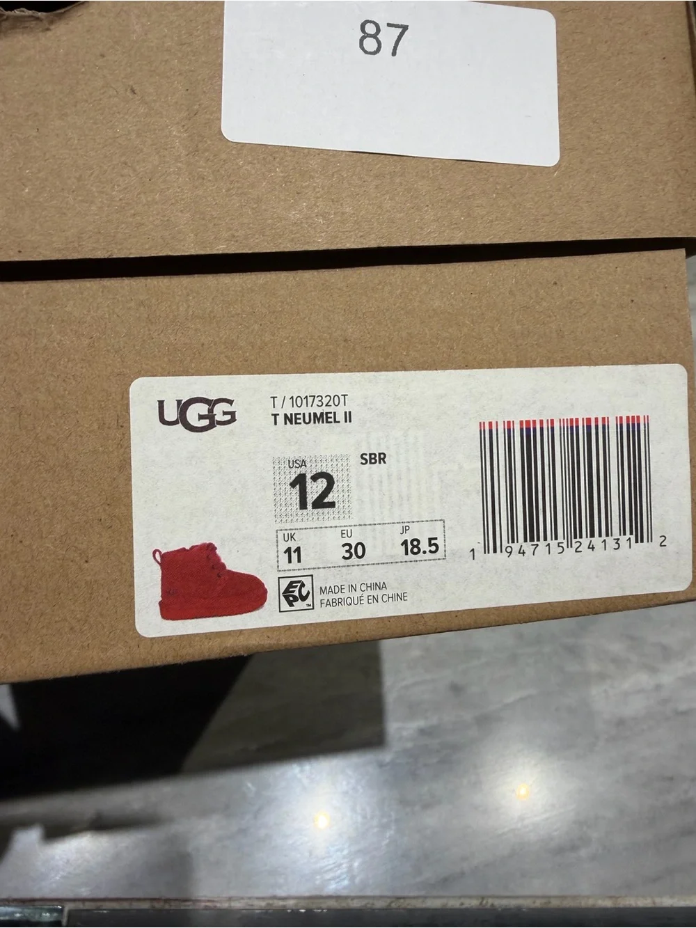 UGG Kids Red Suede Lace-Up Ankle Boots t neumell ll